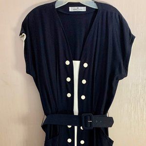 Pierre Balmain Elegant Black & White Dress